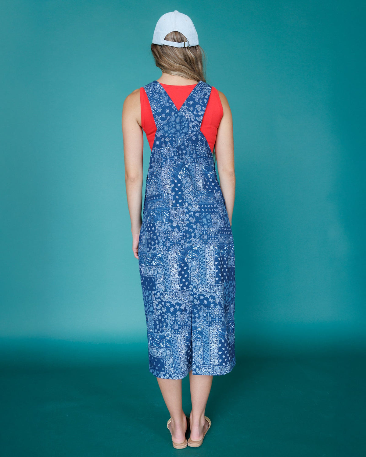 OOTD Navy Bandana Patchwork Overall Dress