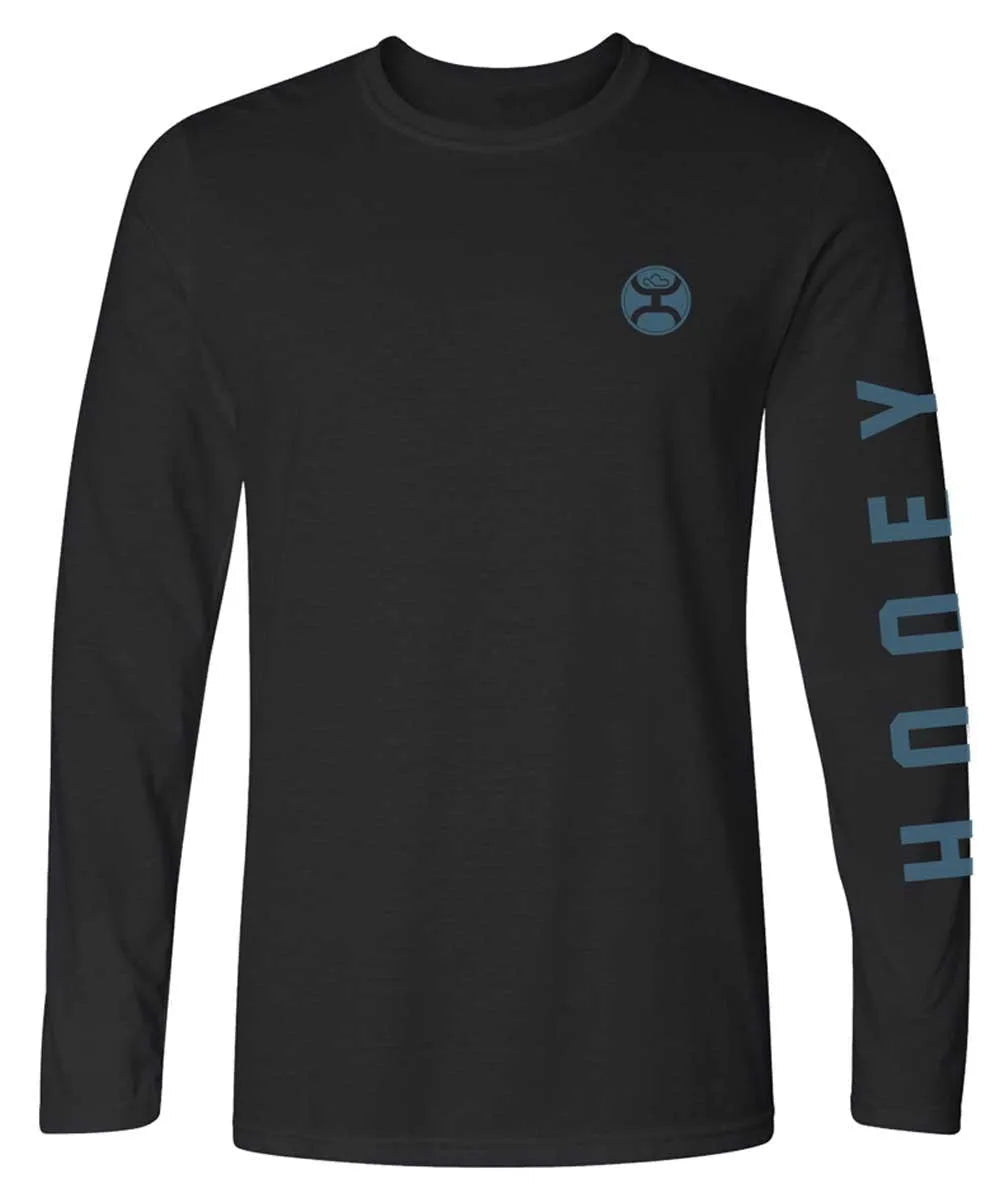 HOOey Inverted Logo Men's Long-Sleeve T-Shirt, Black