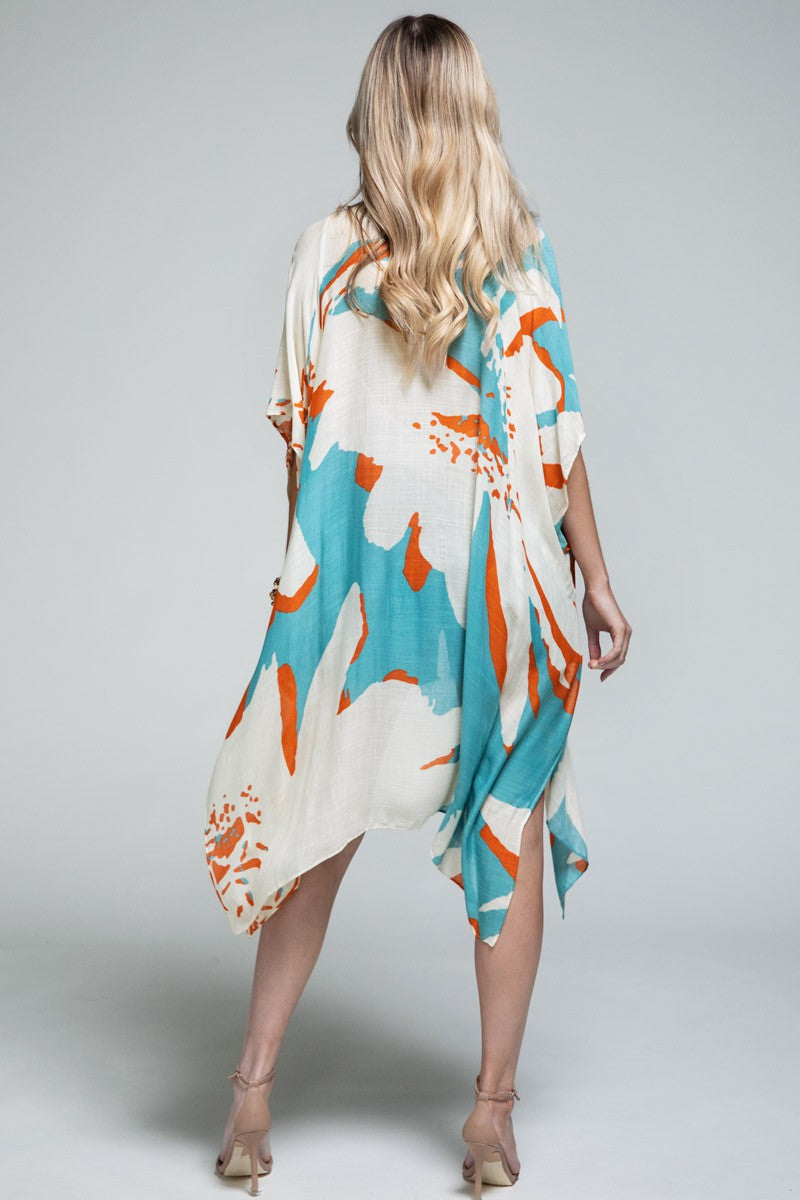 Ocean Bloom Kimono Wrap – Aquamarine