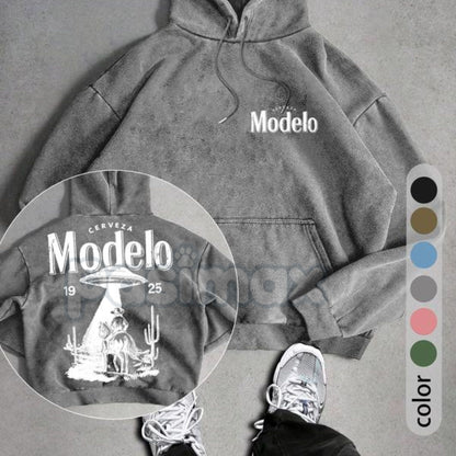 UFO Cowboy Showdown Men's Retro Graphic Hoodie