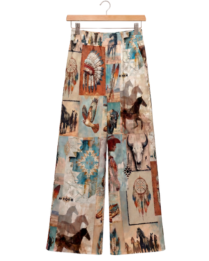 Baha Ranch Bohemian Dreams Wide Leg Pants – High Waist, Inclusive Sizing