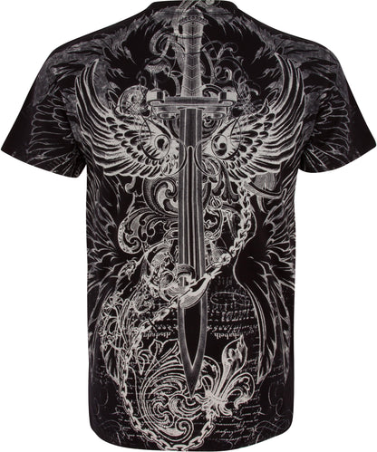 Sakkas Men's Eagle, Sword & Chains Graphic T-Shirt