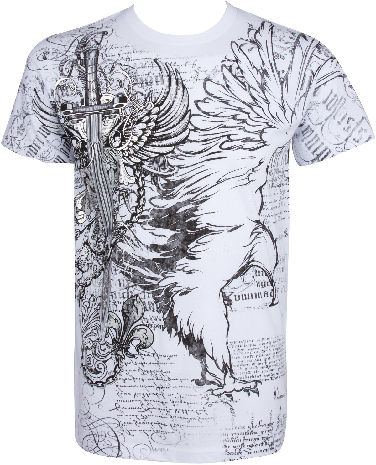 Sakkas Men's Eagle, Sword & Chains Graphic T-Shirt