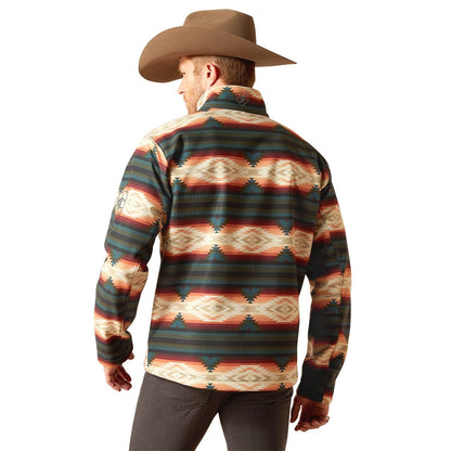Ariat Mens Western Print Logo Softshell Jacket – Water-Resistant Stretch Lightweight Jacket