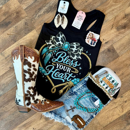 Bless Your Heart Country Graphic Tank Top