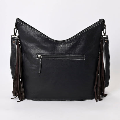 Handmade Cowhide Leather Crossbody Bag for Women - Adjustable Strap Western Shoulder Purse, 12x14 Inches